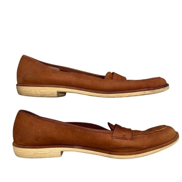 Salvatore Ferragamo women's Brown Suede Penny Loafers Size 8 AAA Narrow Shoes - Picture 8 of 13